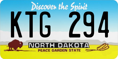 ND license plate KTG294