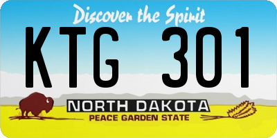 ND license plate KTG301