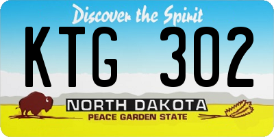 ND license plate KTG302