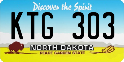 ND license plate KTG303