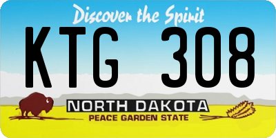 ND license plate KTG308