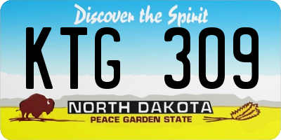 ND license plate KTG309