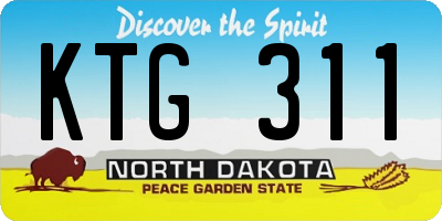 ND license plate KTG311