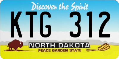 ND license plate KTG312