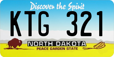 ND license plate KTG321