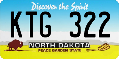 ND license plate KTG322