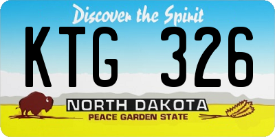 ND license plate KTG326