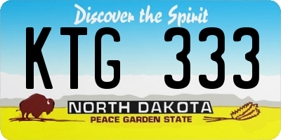 ND license plate KTG333