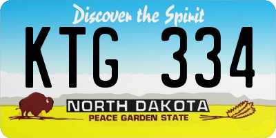 ND license plate KTG334