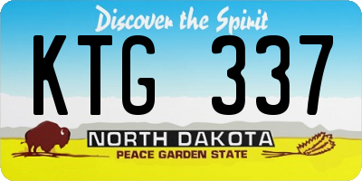 ND license plate KTG337