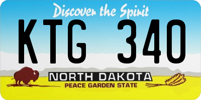 ND license plate KTG340