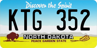 ND license plate KTG352