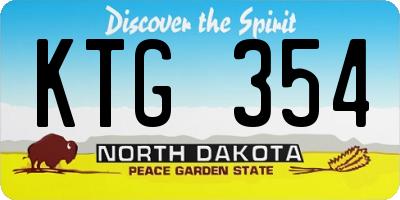 ND license plate KTG354