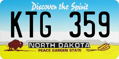 ND license plate KTG359