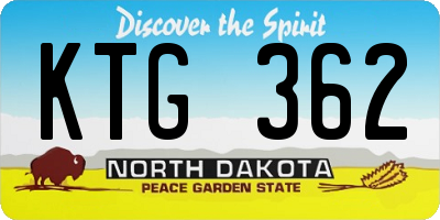 ND license plate KTG362