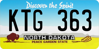 ND license plate KTG363