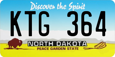 ND license plate KTG364