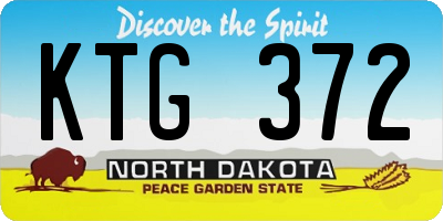 ND license plate KTG372