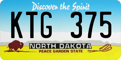ND license plate KTG375