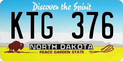 ND license plate KTG376