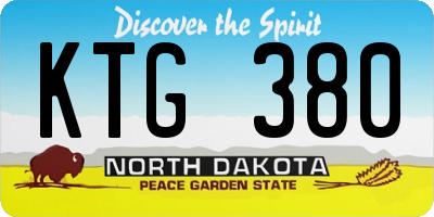 ND license plate KTG380
