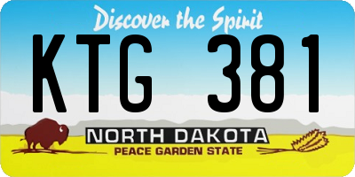 ND license plate KTG381