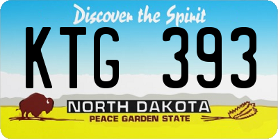 ND license plate KTG393