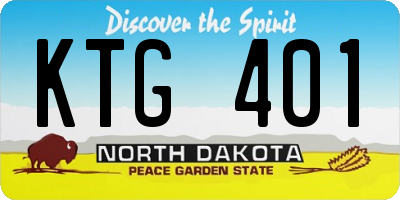 ND license plate KTG401
