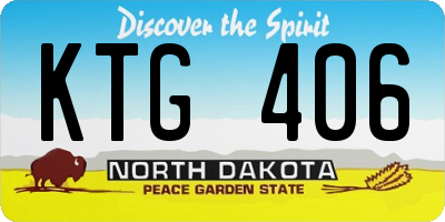 ND license plate KTG406