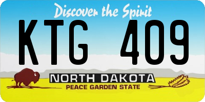 ND license plate KTG409