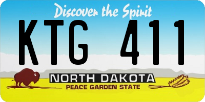 ND license plate KTG411