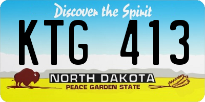 ND license plate KTG413
