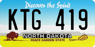 ND license plate KTG419