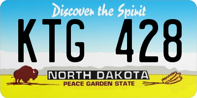 ND license plate KTG428