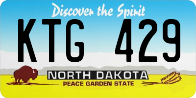 ND license plate KTG429