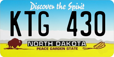 ND license plate KTG430