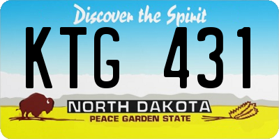 ND license plate KTG431