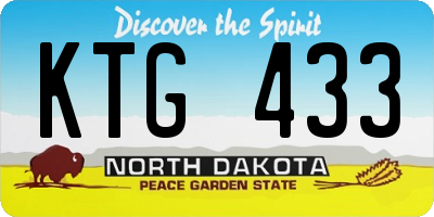 ND license plate KTG433