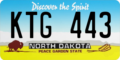 ND license plate KTG443