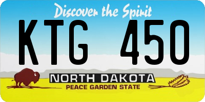 ND license plate KTG450