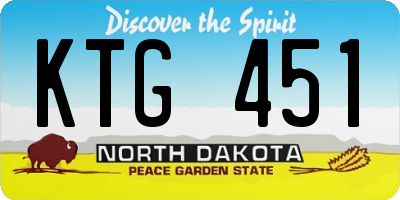 ND license plate KTG451