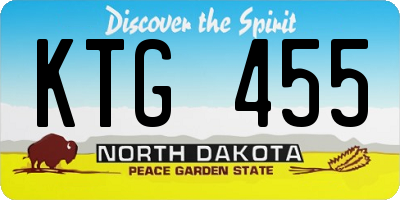ND license plate KTG455
