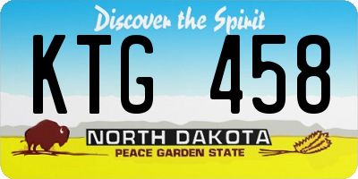ND license plate KTG458