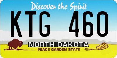 ND license plate KTG460