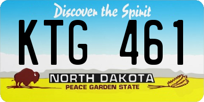 ND license plate KTG461