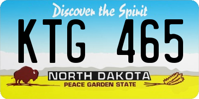 ND license plate KTG465