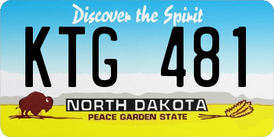 ND license plate KTG481