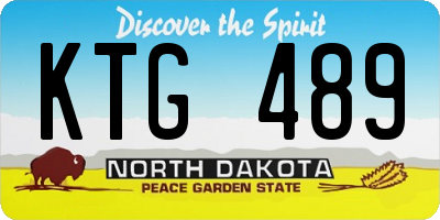 ND license plate KTG489