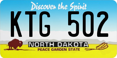 ND license plate KTG502
