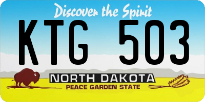 ND license plate KTG503